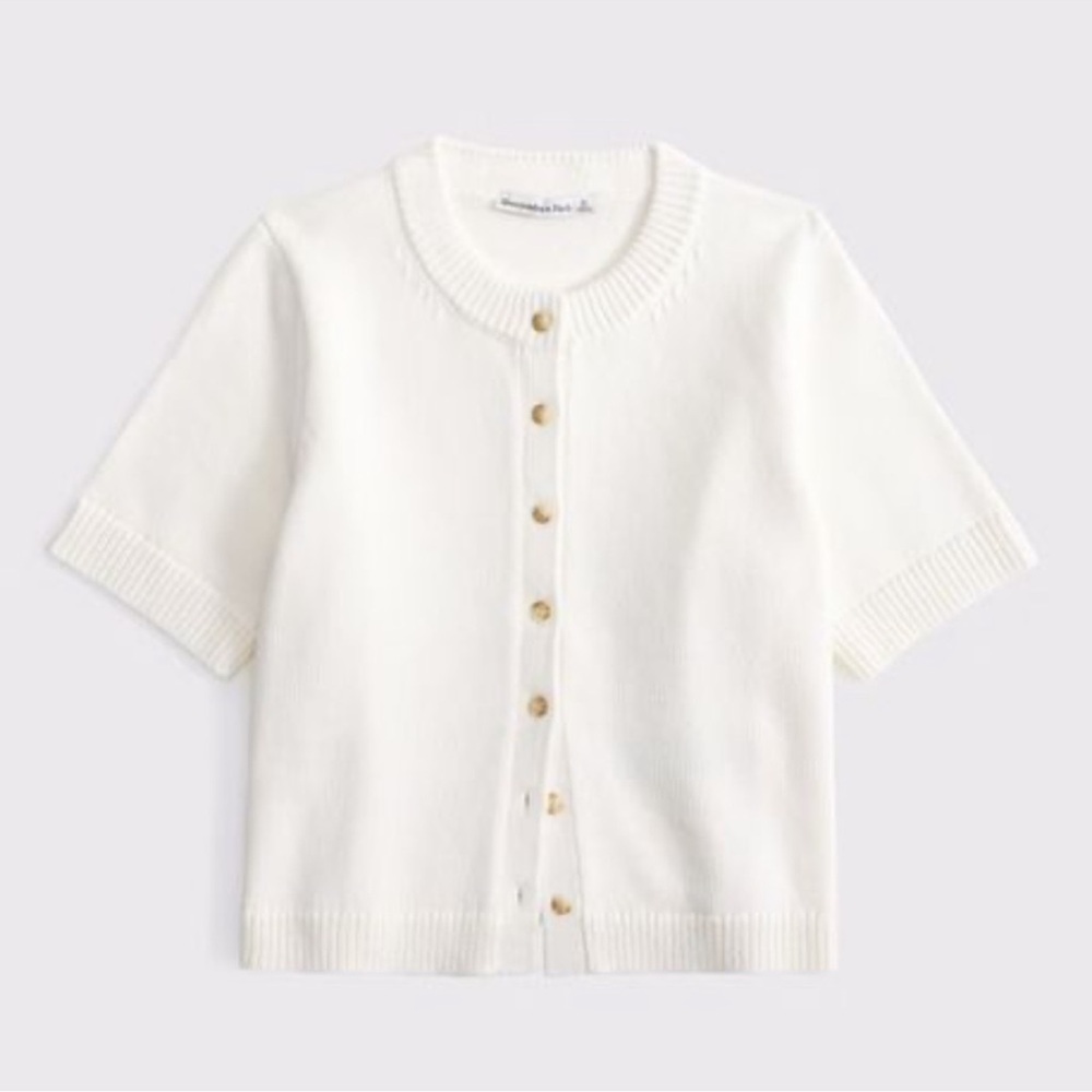 NWT - Abercrombie Short-Sleeve Crew Cardigan - Medium